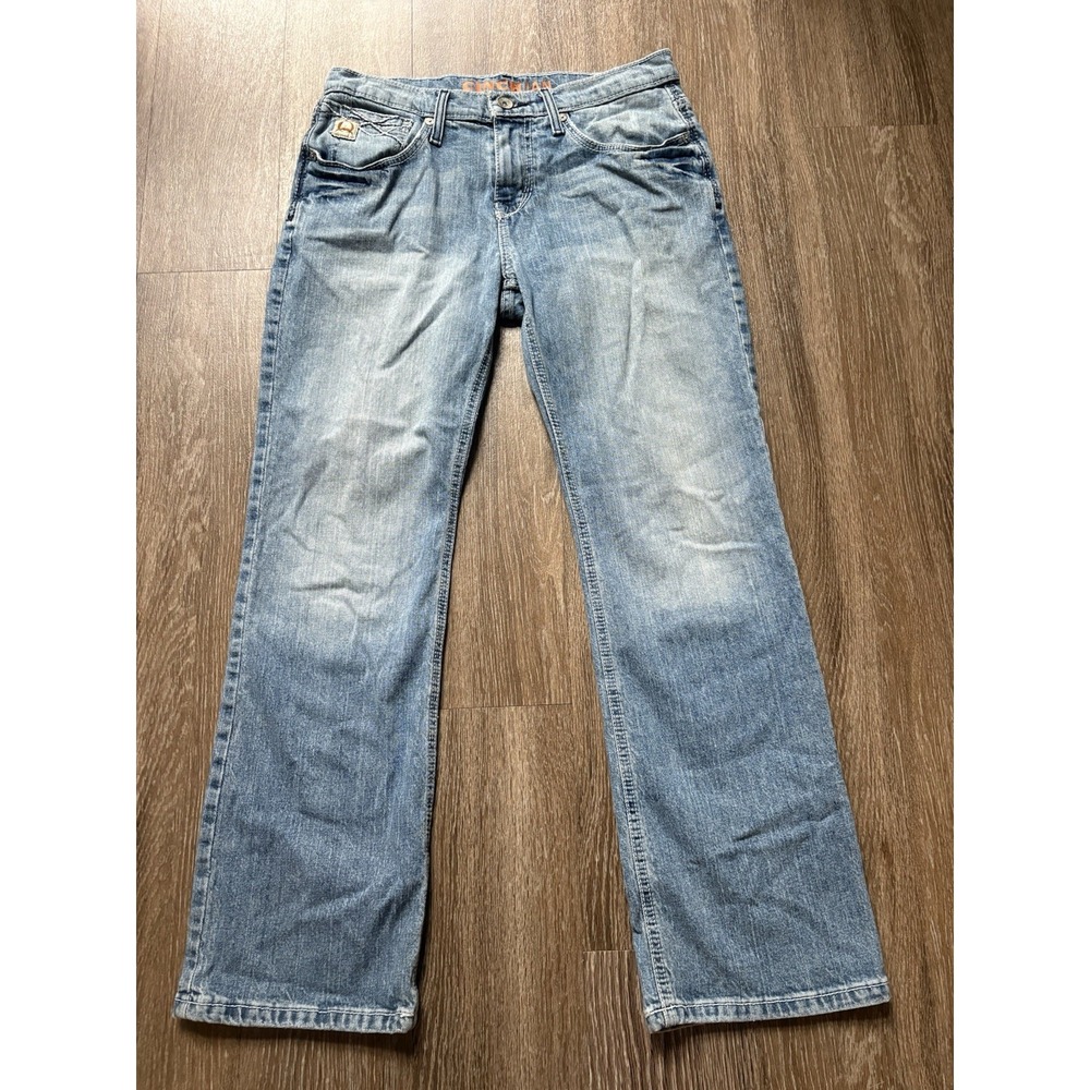 Cinch Ian Jeans Mens 31x20 Blue Slim Fit Bootcut Western Denim Cowboy Workwear